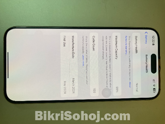 iPhone 15 Pro Max 256G White Warranty 6 Month